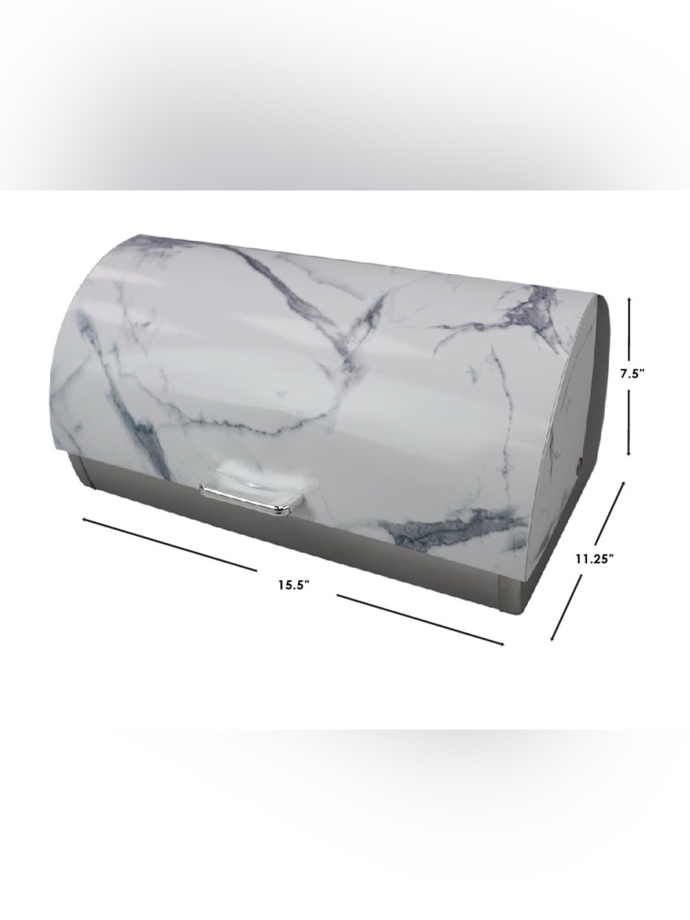 Marble-Pattern Bread Box - White - Picture 4 of 8